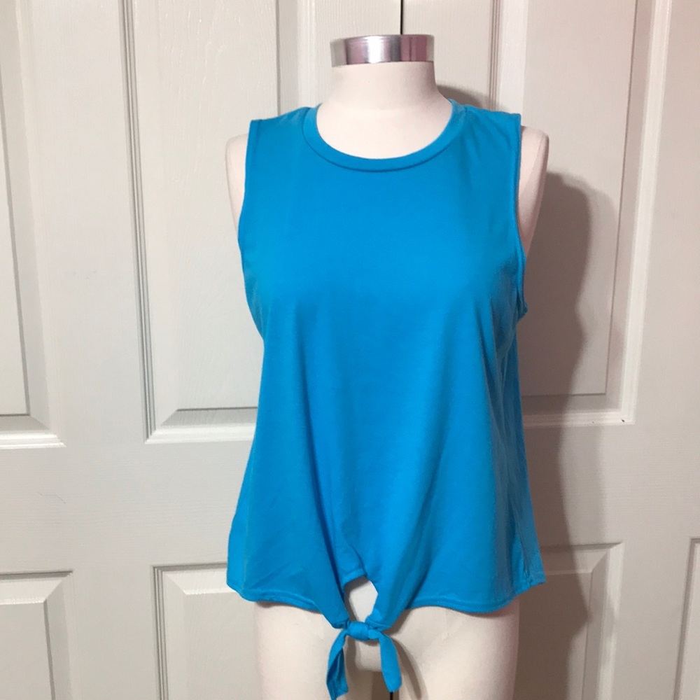 FIFTH SUN Blue Tie Front Pullover Tank Top NWT L
